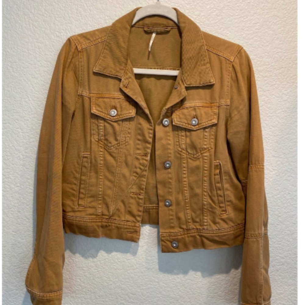 Free People Rumors Denim Jacket Brown